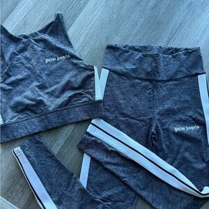 Palm Angels Women’s Charcoal and White Leggings Set